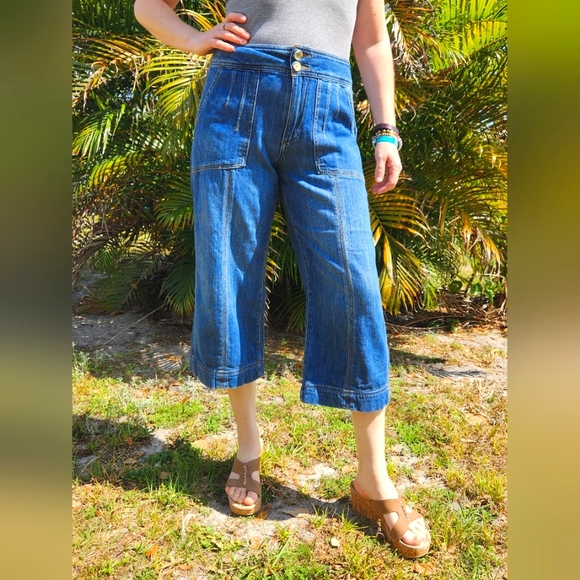 Pilcro and the letterpress by Anthropologie, wide leg cropped jeans, siz… - Picture 2 of 12